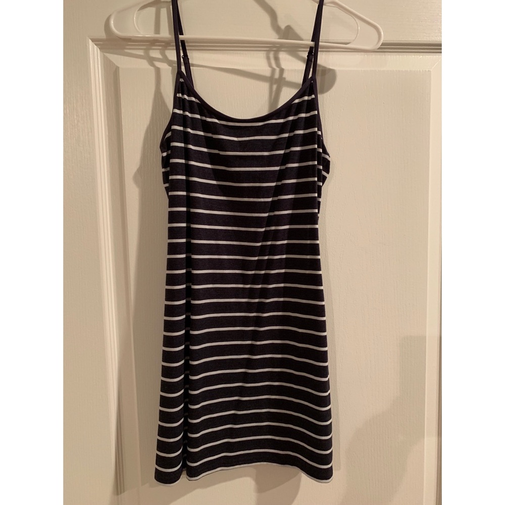 Navy blue striped dress